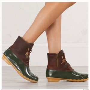 Sperry Women's Saltwater Duck Boot waterproof rain hunting camping hiking green